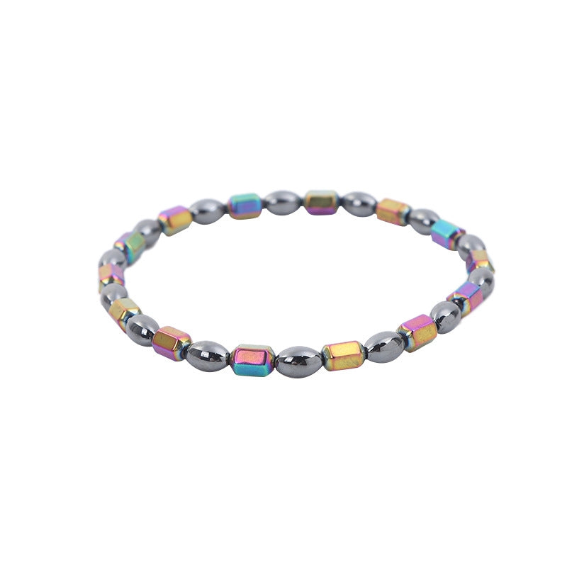 Fashion AB Color Hematite Beaded Women's Anklet