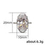 Elegant Silver Oval Zircon Wedding Ring for Women