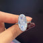 Elegant Silver Oval Zircon Wedding Ring for Women