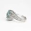 Paraiba Blue-Green Diamond Lotus Copper Adjustable Ring