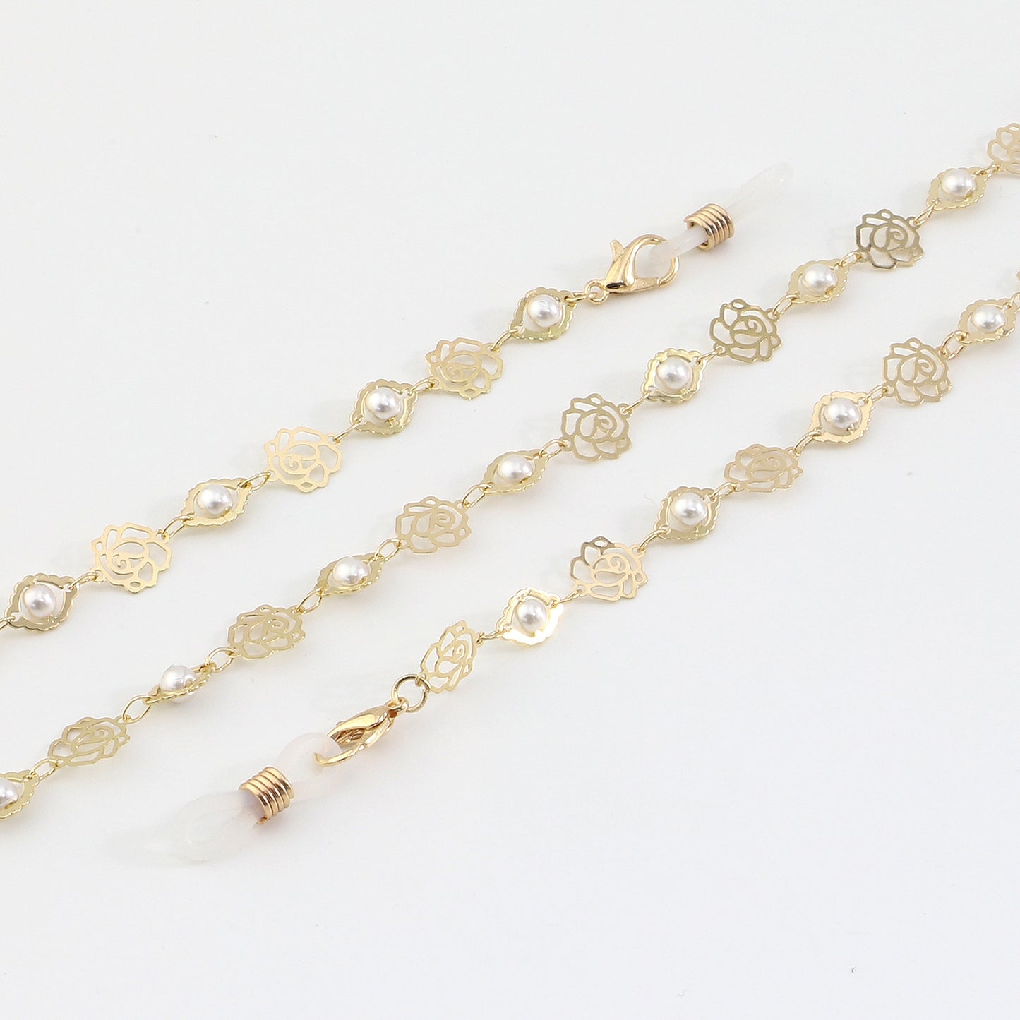 Fashion Pearl Rose Eyeglass Chain