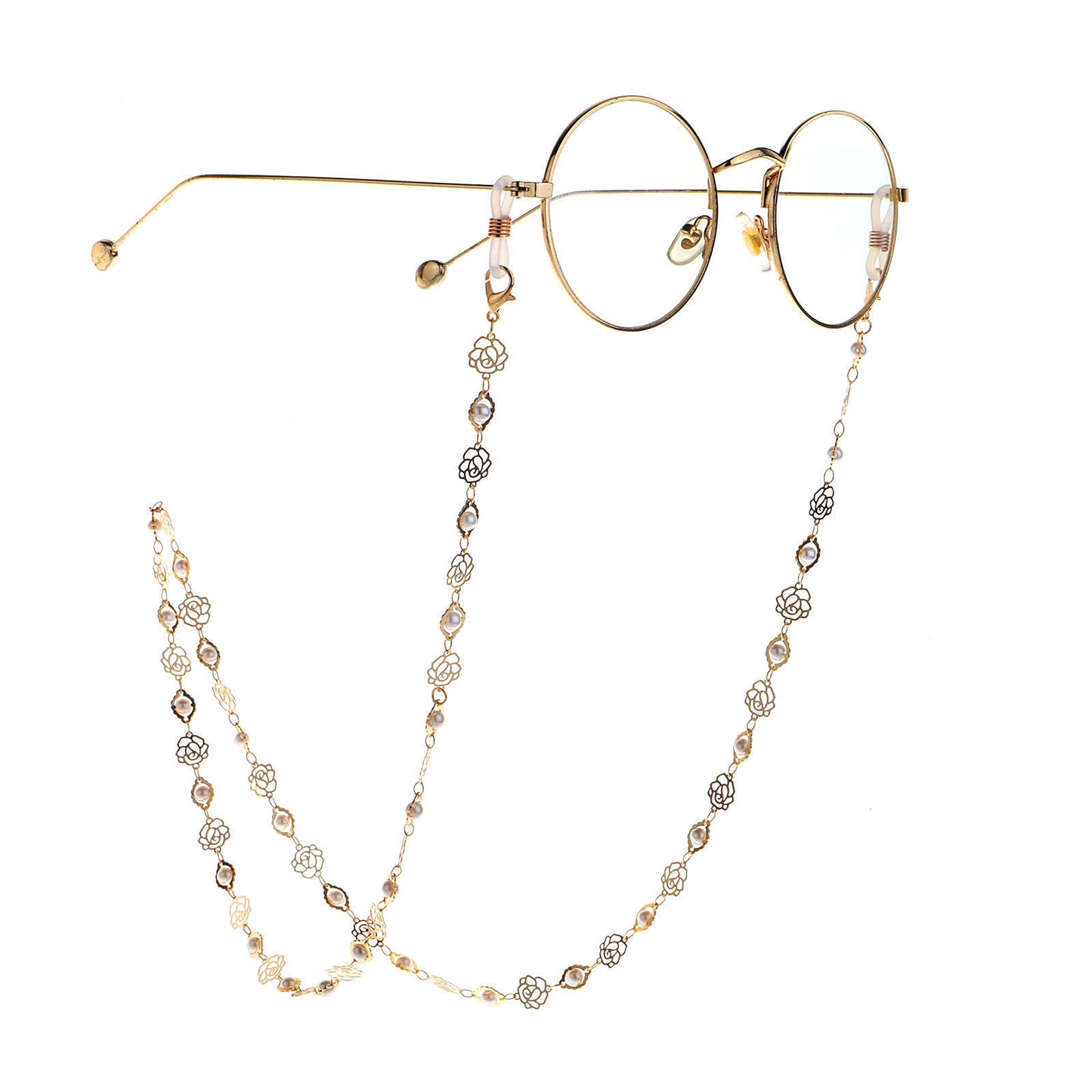 Fashion Pearl Rose Eyeglass Chain