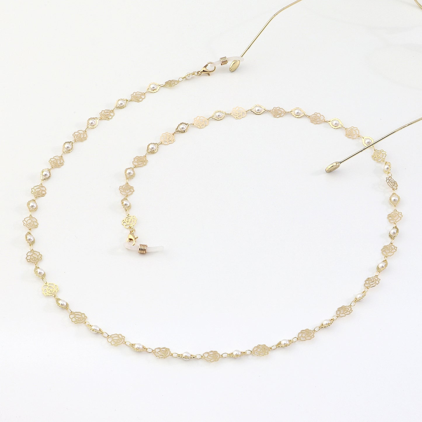 Fashion Pearl Rose Eyeglass Chain