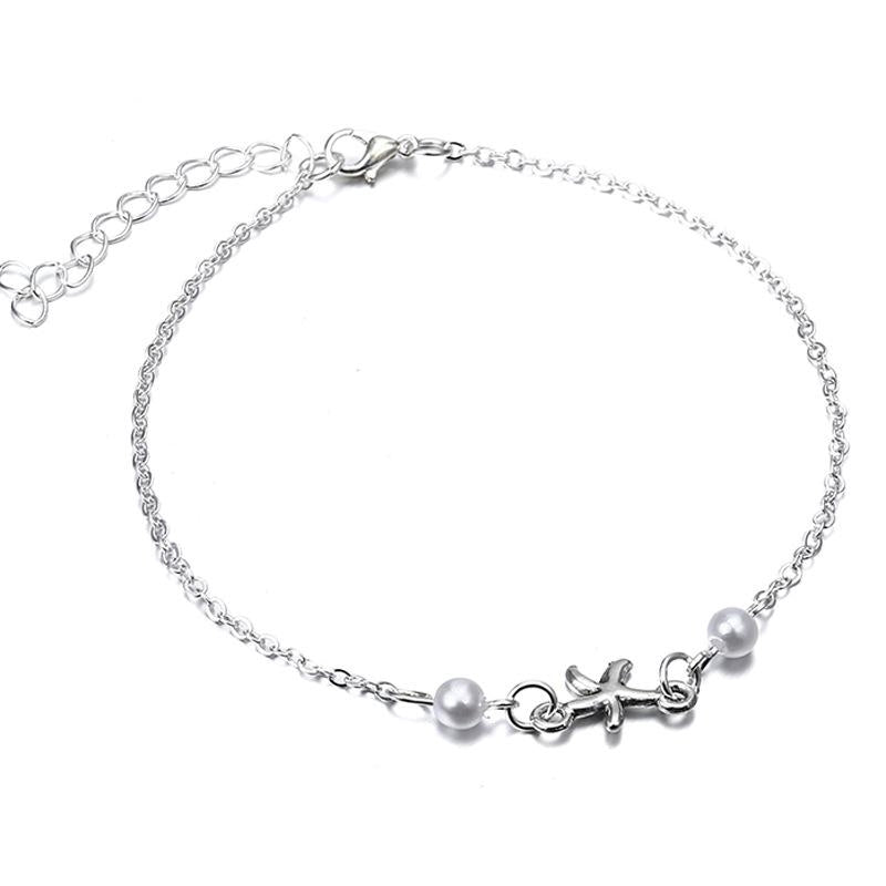 Fashion Starfish Pearl Beach Anklet for Women