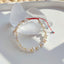 French Baroque Natural Pearl Beaded Star Bracelet - Ethnic Style Woven Shell Design