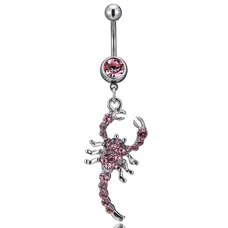 Fashion Piercing Jewelry Diamond Scorpion Alloy Navel Ring