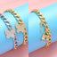 Fashion Geometric Gemstone Bracelet with Butterfly Key Lock Pendant