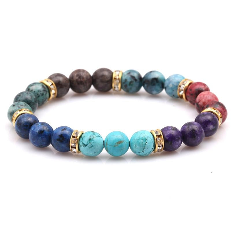 Fashion Multicolor Lava Stone & White Agate Beaded Bracelets