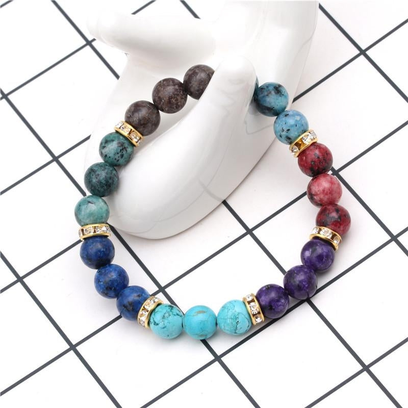 Fashion Multicolor Lava Stone & White Agate Beaded Bracelets