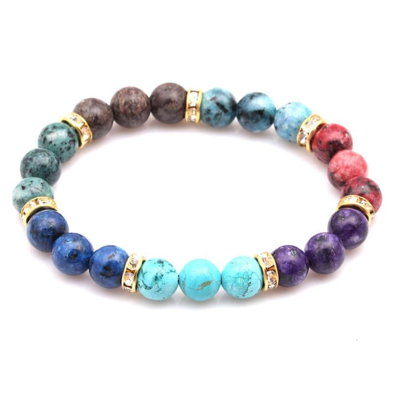 Fashion Multicolor Lava Stone & White Agate Beaded Bracelets