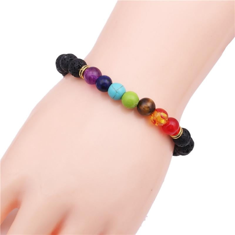 Fashion Beaded Multicolor Lava Stone Energy Bracelet for Men