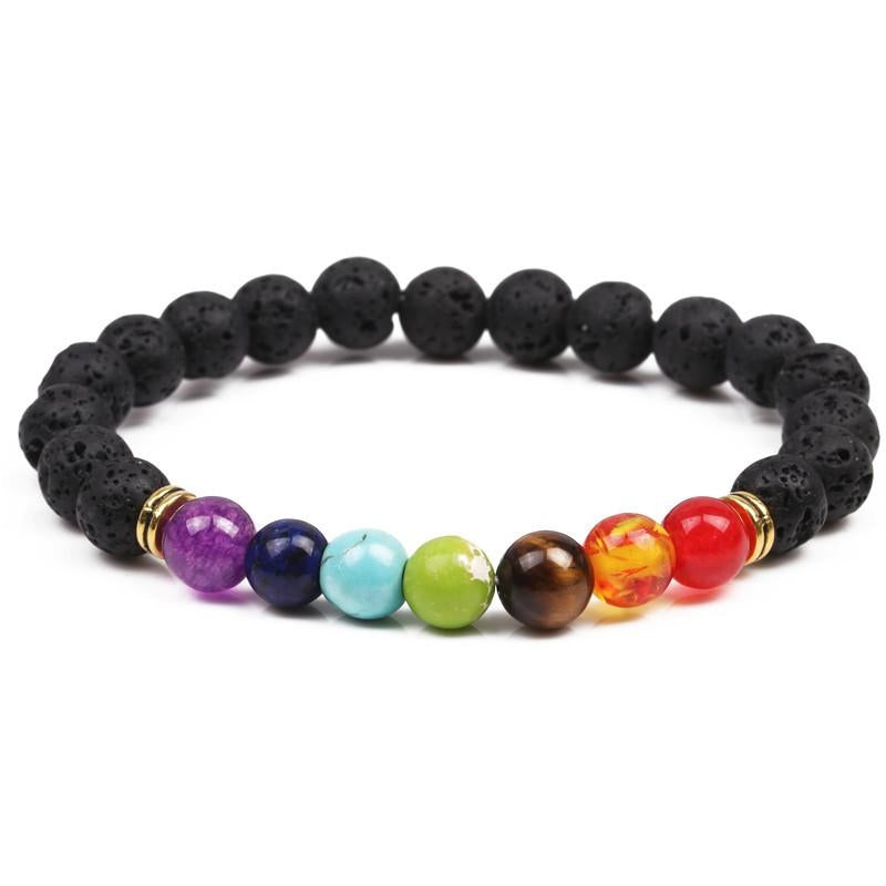 Fashion Beaded Multicolor Lava Stone Energy Bracelet for Men