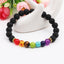 Fashion Beaded Multicolor Lava Stone Energy Bracelet for Men