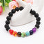 Fashion Beaded Multicolor Lava Stone Energy Bracelet for Men