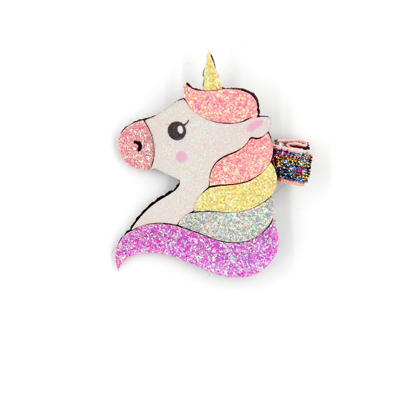 Rainbow Unicorn Cat Sequin Hair Clip for Kids