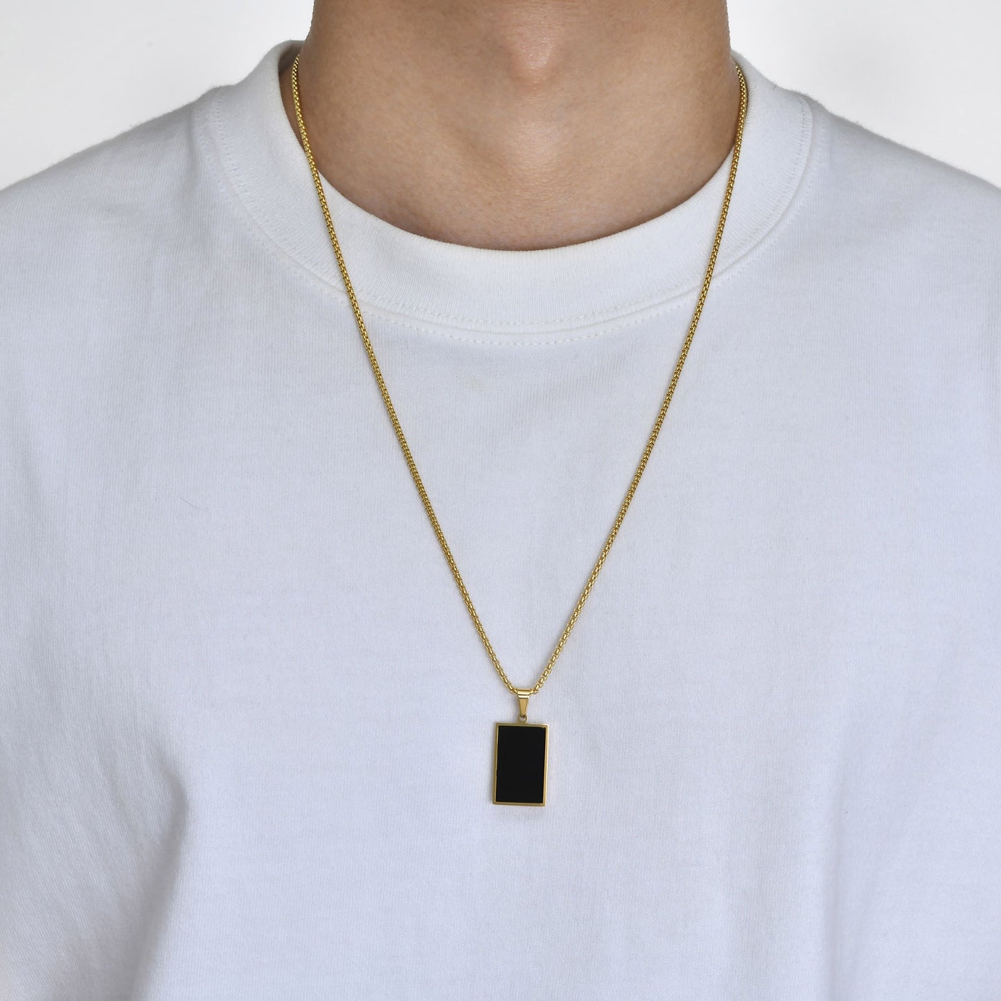 Geometric Stainless Steel Men's Pendant Necklace