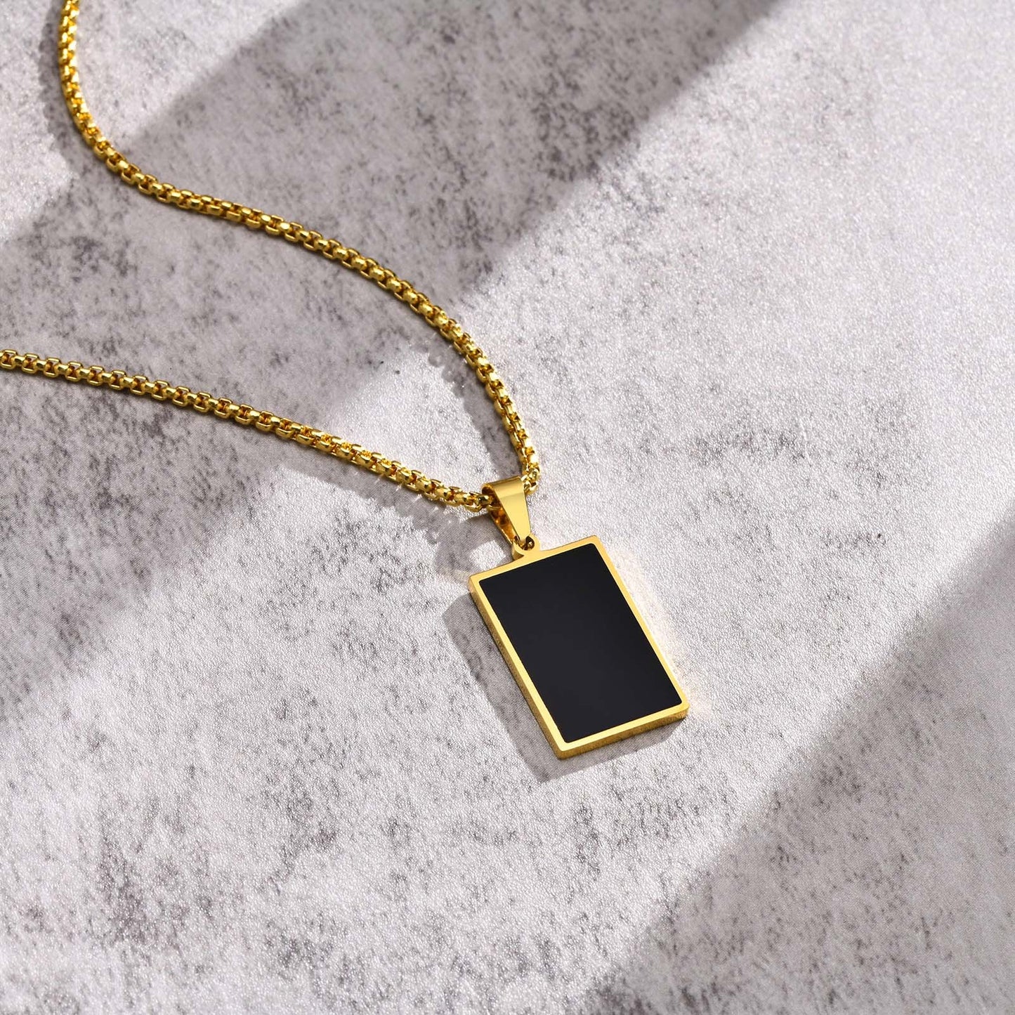 Geometric Stainless Steel Men's Pendant Necklace