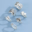 Fashion Retro Heart Butterfly Skull Snake Mushroom Alloy Ring Set - 6 Pieces