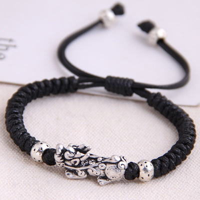 Fashion Retro Braided Men's Gold-Plated Leather Bracelet