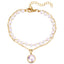 Fashion Geometric Pearl Pendant Alloy Bracelet for Women