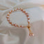 Retro Geometric Freshwater Pearl Beaded Bracelet - European Court Style Jewelry