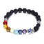 Fashion Round Beaded Unisex Bracelet with Turquoise Tiger Eye and Colorful Volcanic Stone 8mm