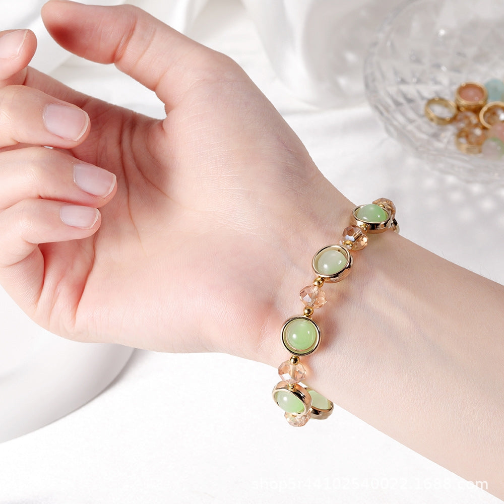 Gradient Crystal Glass Bracelet for Women and Kids