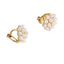 Elegant Heart & Bow Opal Pearl Rhinestone Ear Clips - 1 Pair