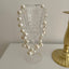 Fashion Round Imitation Pearl Beaded Pendant Necklace for Women