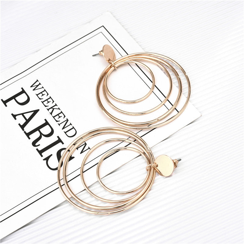 Fashion Multi-Layered Round Hoop Earrings