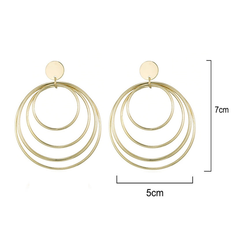 Fashion Round Metal Plating Earrings