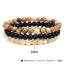 Fashion Natural Stone Beaded Bracelet Set - 6mm Pink Crystal Agate Elastic Strand