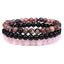 Fashion Natural Stone Beaded Bracelet Set - 6mm Pink Crystal Agate Elastic Strand