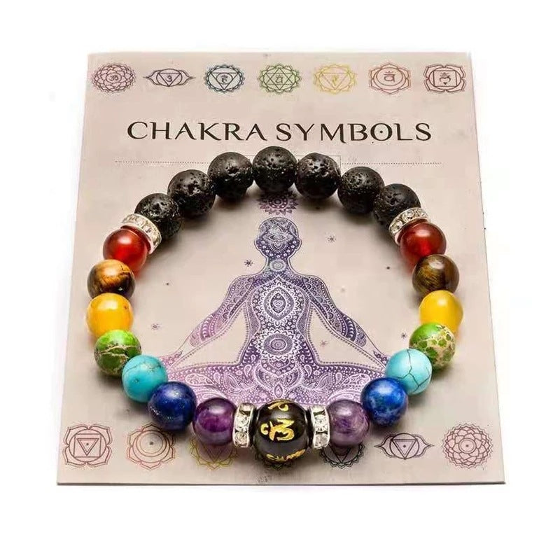 Fashion Multicolor Natural Stone Beaded Yoga Meditation Bracelet