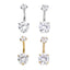 Fashion Round Zircon Inlay Stainless Steel Belly Ring