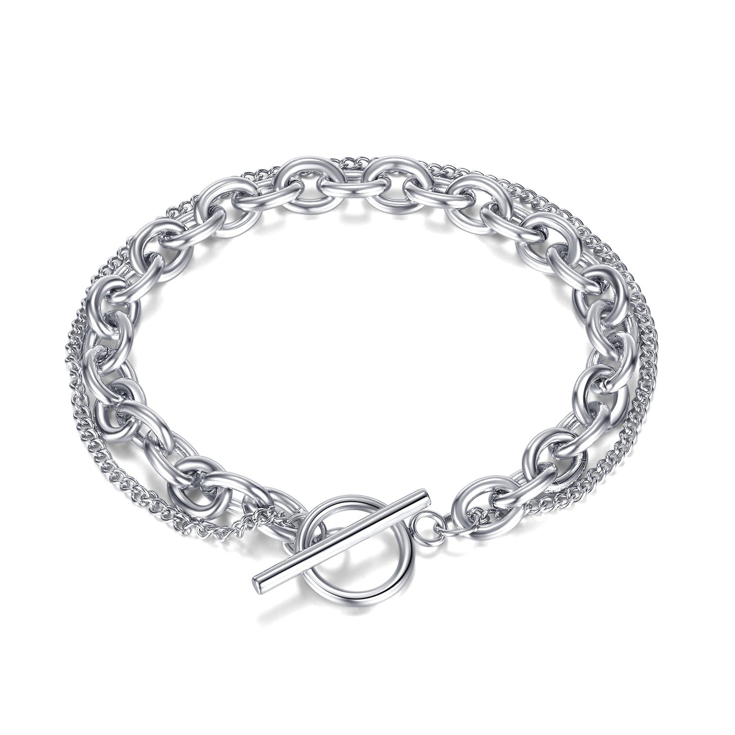 Fashion Multi-Layer Stainless Steel OT Clasp Bracelets for Women