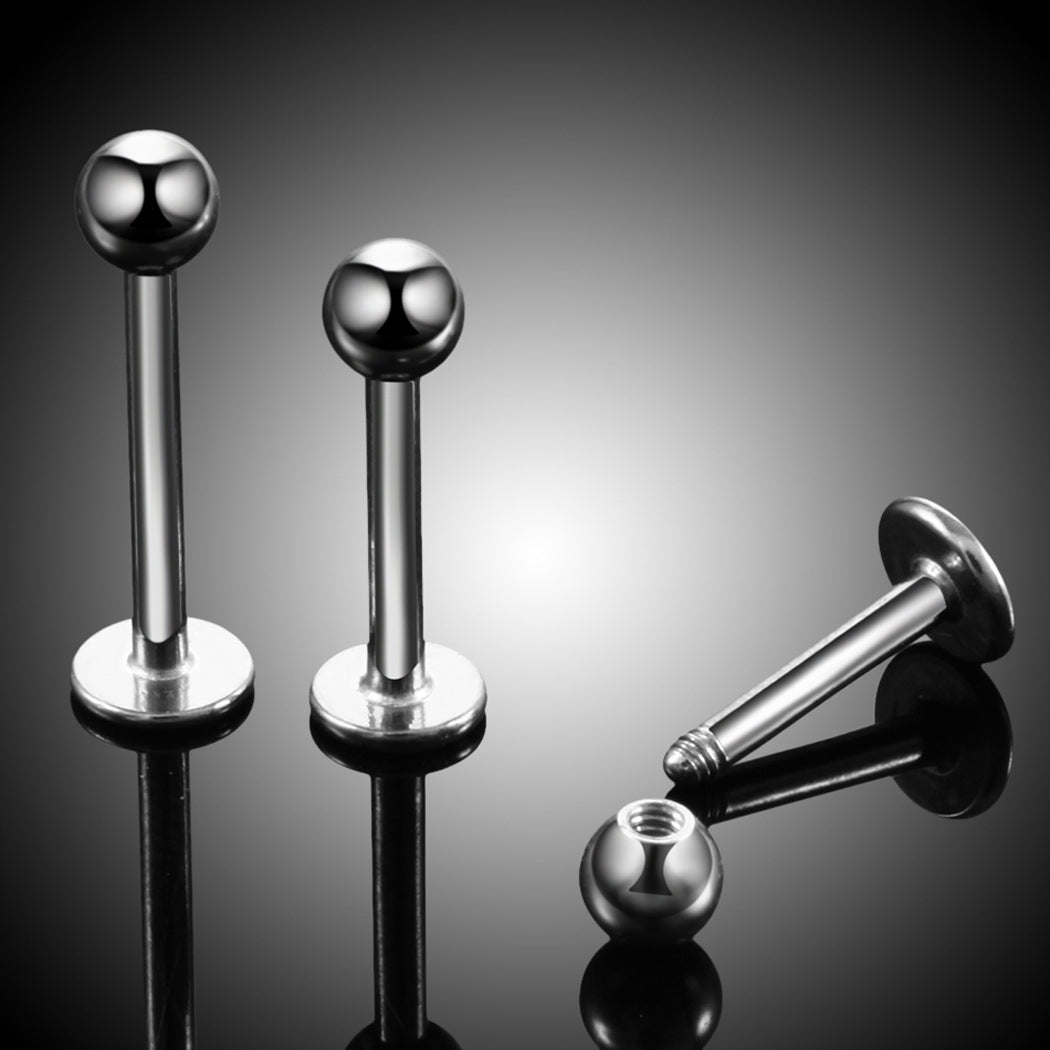 Fashion Stainless Steel Lip Stud with Round Ball Design