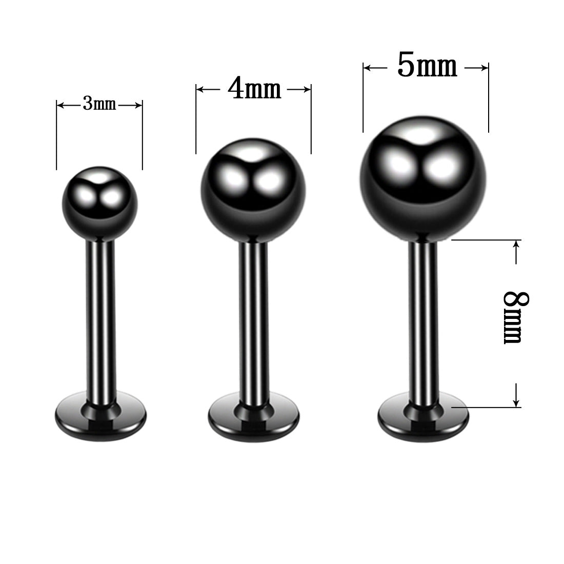 Fashion Stainless Steel Lip Stud with Round Ball Design