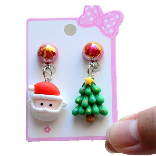 Fashion Santa Claus Plastic Resin Girl's Ear Clips 1 Pair