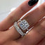 Fashion Inlaid Zircon Couple Wedding Ring Set