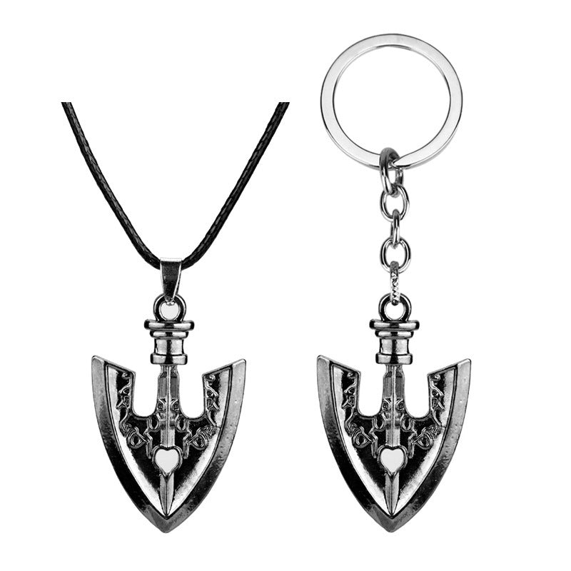 Jojo's Bizarre Adventure Alloy Shovel Pendant Necklace and Keychain