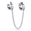 Fashion Geometric Titanium Steel Chain Tassel Clip-On Earrings