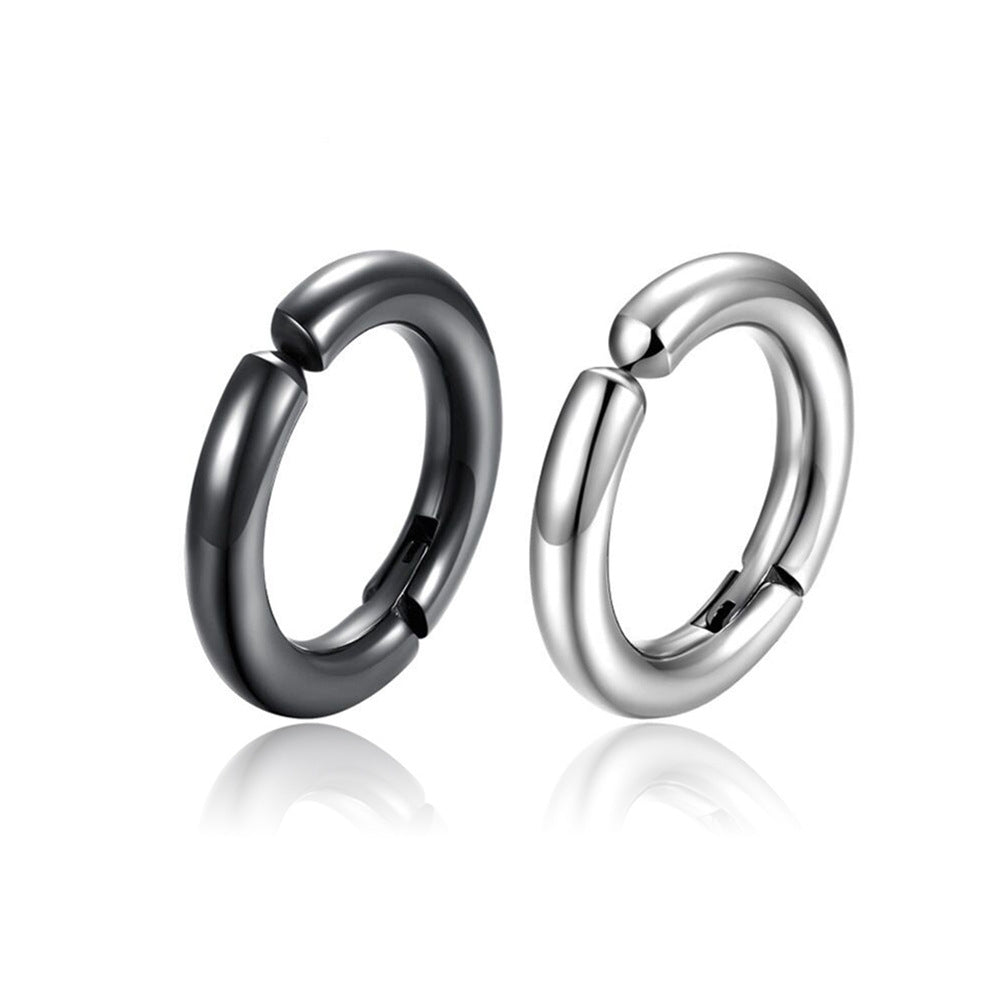 Fashion Geometric Titanium Steel Hypoallergenic Hoop Earrings for Men