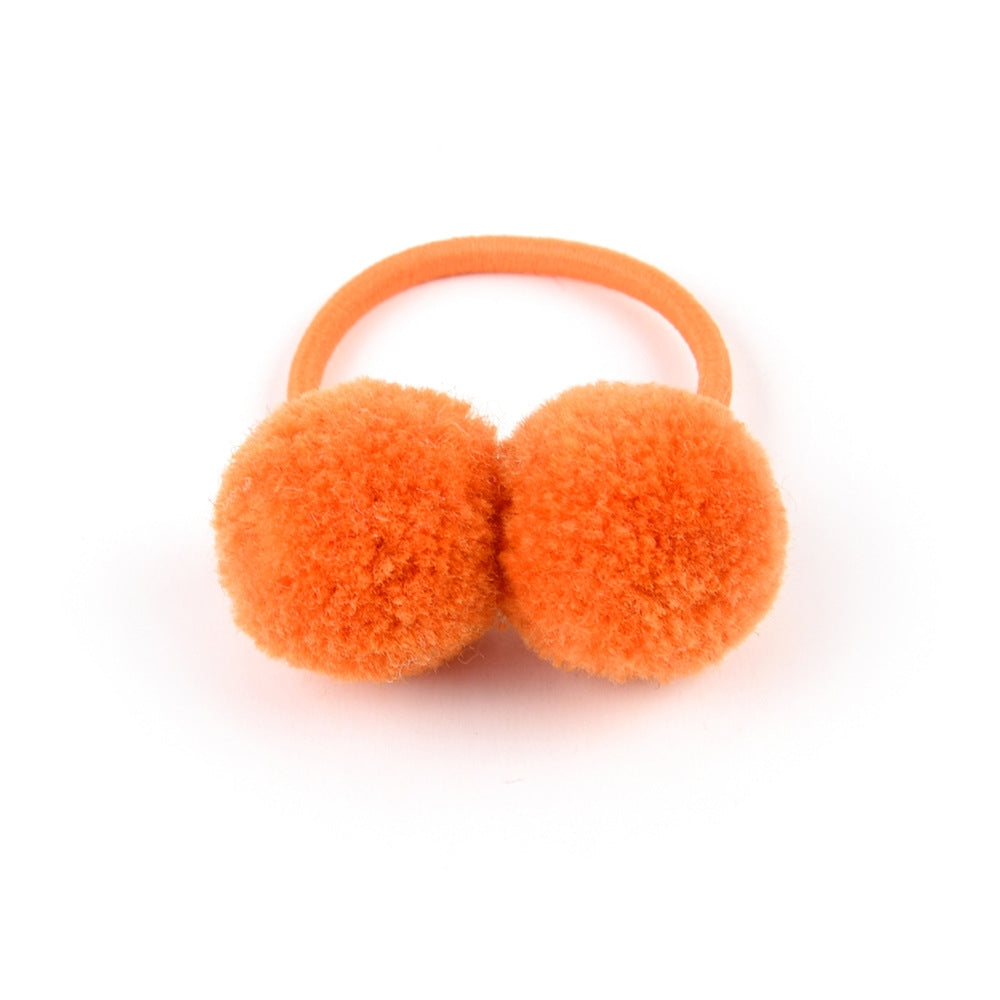 Fashion Simple Hair Ring Rubber Band with Cute Pom Pom for Kids