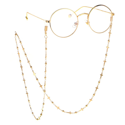 Fashion Handmade Copper Cross Bead Eyeglass Chain