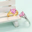 Fashion Adjustable Heart-Shaped Zircon Copper Ring