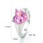 Fashion Adjustable Heart-Shaped Zircon Copper Ring