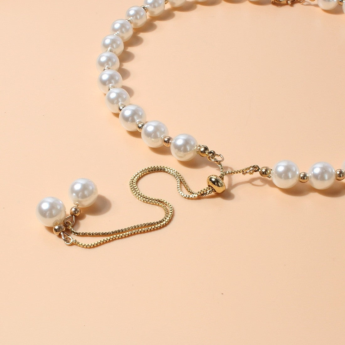 Fashion Pearl Pull-Out Beads Pendant Necklace for Women