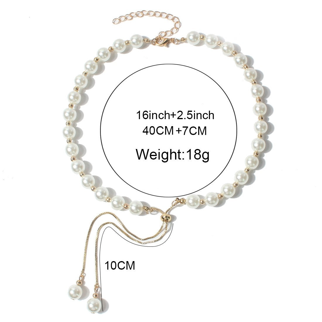 Fashion Pearl Pull-Out Beads Pendant Necklace for Women