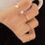 Fashion Simple Pearl Wave Twist Joint Alloy Ring Set - Four Pieces